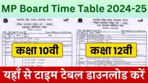 MP Board Time Table 2024-25