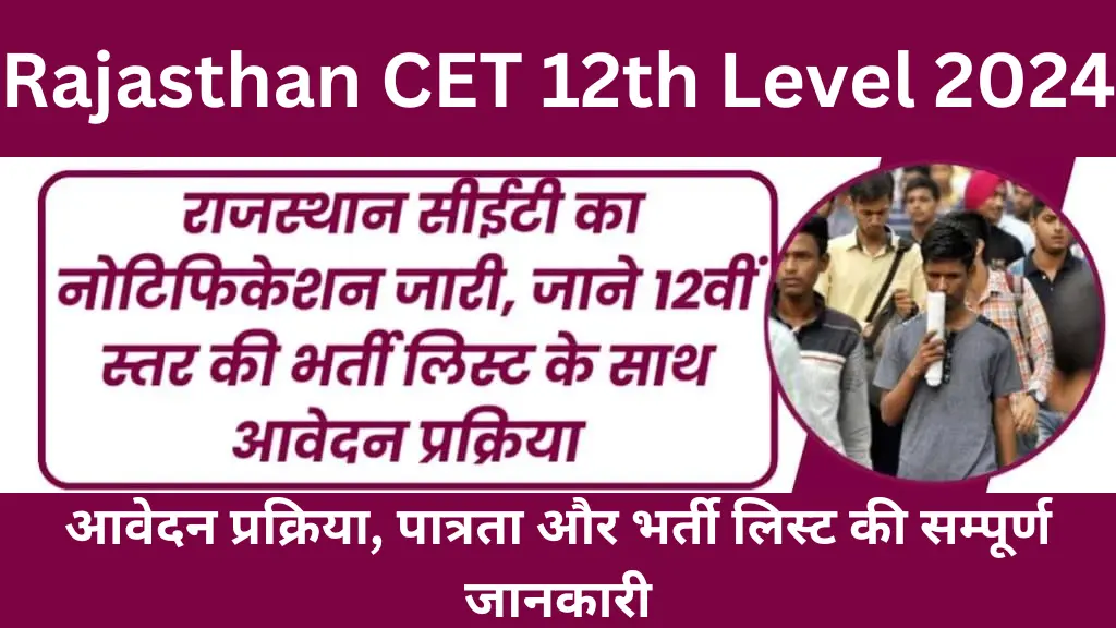 Rajasthan CET 12th Level 2024