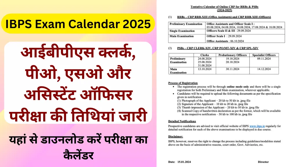 IBPS Exam Calendar 2025