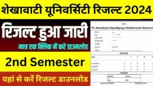 Shekhawati University BA 2nd Semester Result 2024