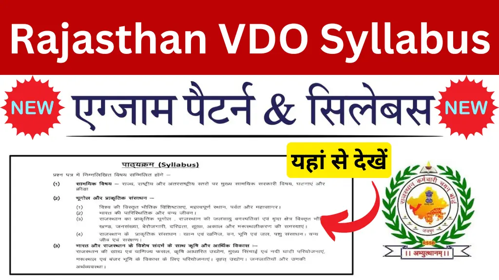 Rajasthan VDO Syllabus