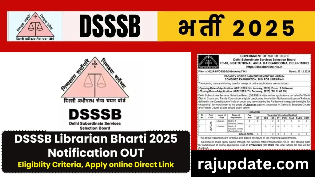 DSSSB Librarian Vacancy 2025