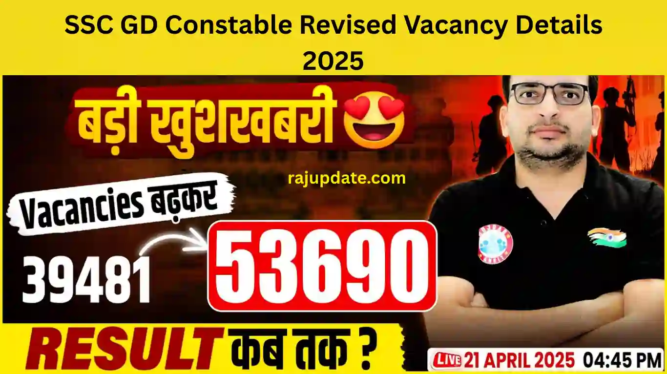 SSC GD Constable Revised Vacancy Details 2025
